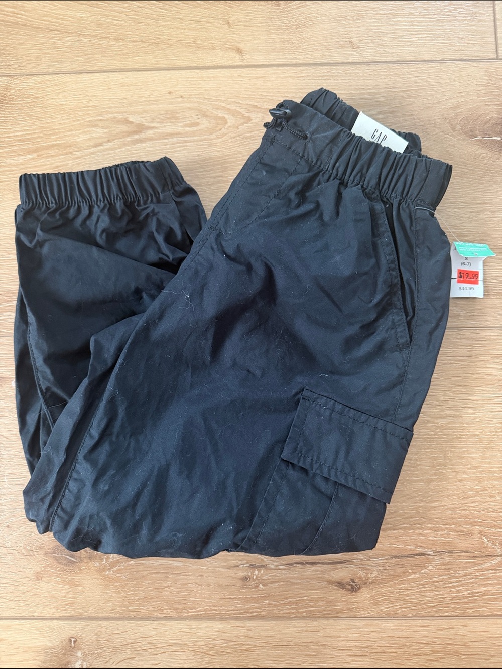 GAP Kids Black Cargo Joggers with Elastic Waist